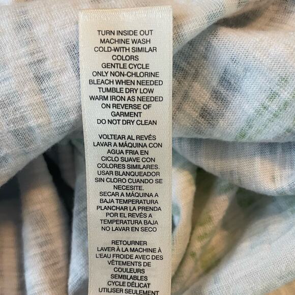 Chicos Women‎ Top L Blue Green 3/4 Sleeve Sequins Cotton Colorful Beachy Cruise - Picture 9 of 10